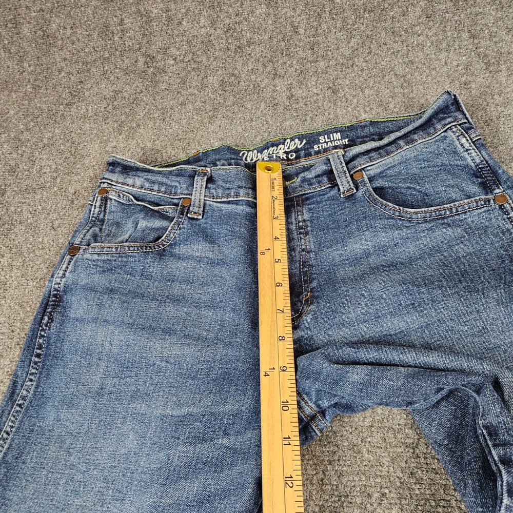 Wrangler Retro Slim Straight Jeans Mens 32x32 Medium Wash Denim 1088MWZPD - Picture 11 of 11